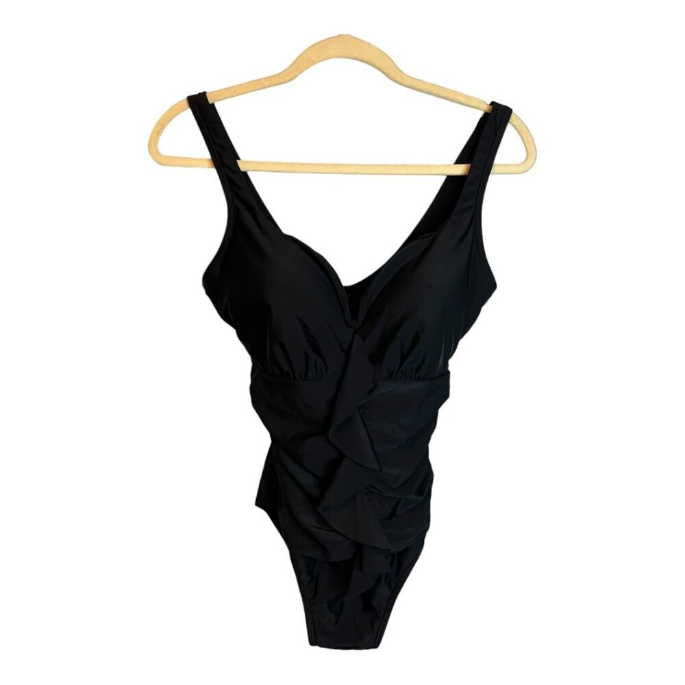 Swimsuits For All Swimsuit Bathing Suit Women's Size 12 Ruffles Black